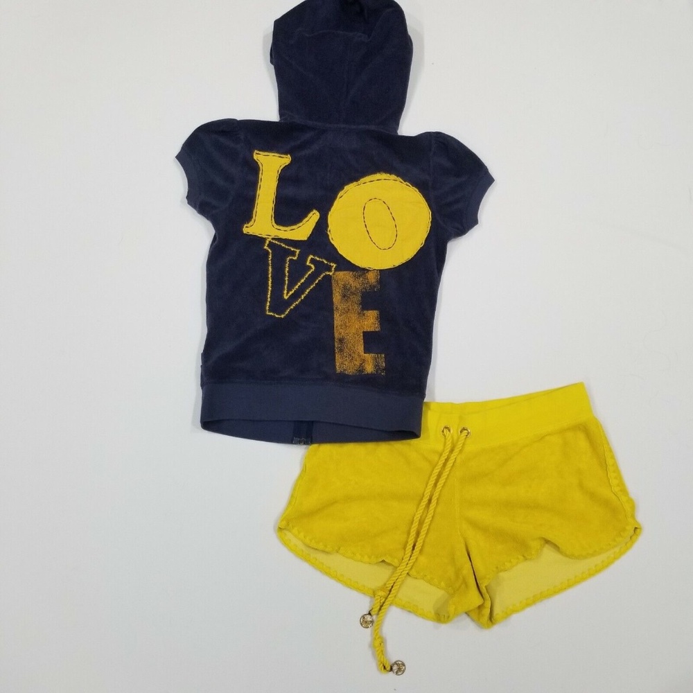 Vintage Juicy Couture Tracksuit Matching Set Jacket Shorts Medium Small Logo y2k